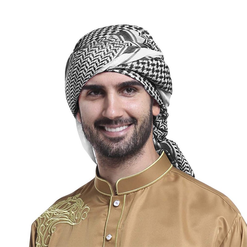 PURFUN Men Boys Large Arab Shemagh Turban Bandana Headscarf Breathable Soft Muslim Hijab Headband Shawl Keffiyeh Arabic Scarf Headcover - Image 2